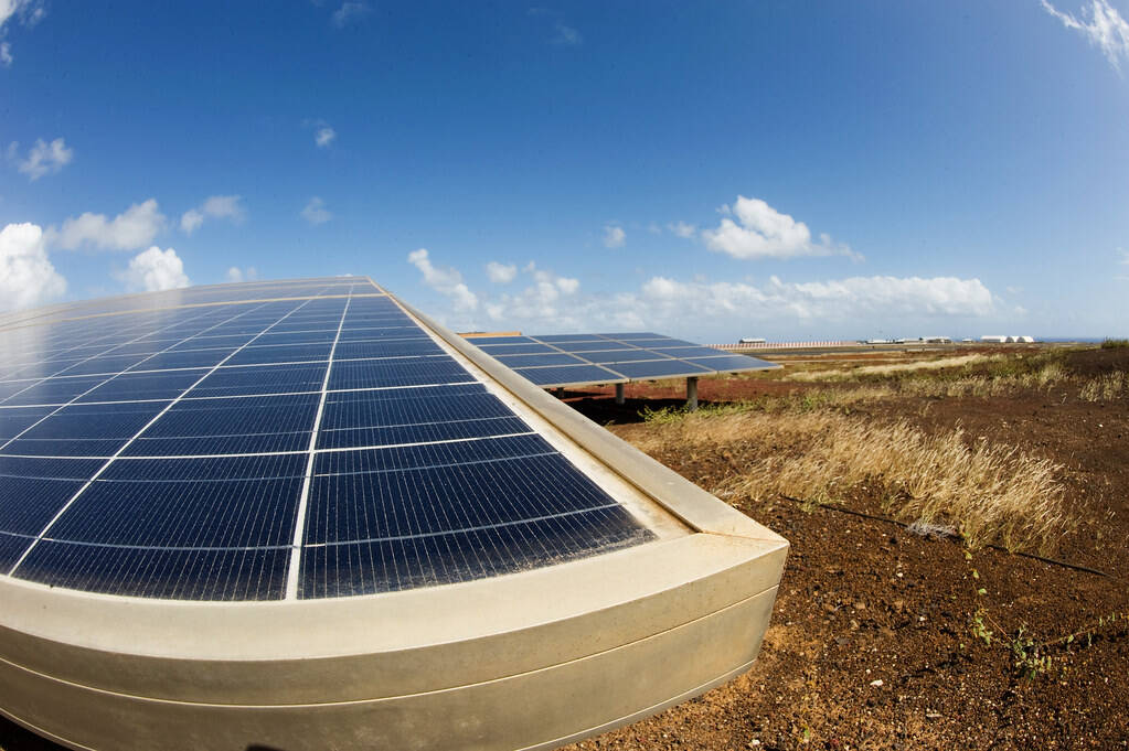 Solar panels feeding facility power